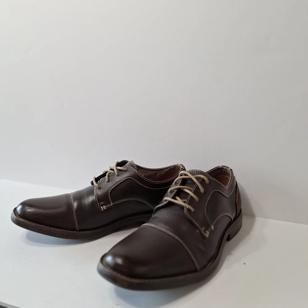 Penguin By Munsingwear Men's Brown Leather Careerwear Lace Up Oxfords Size 8